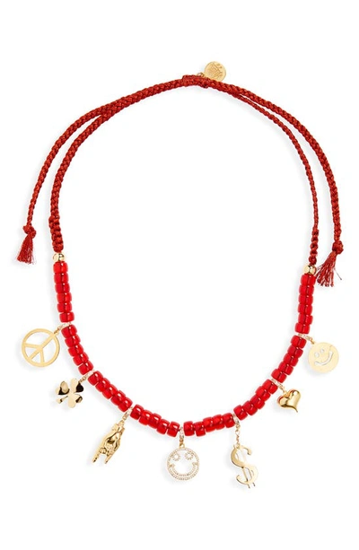 Venessa Arizaga Ruby Sparkle Charm Necklace