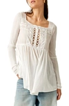 Free People Pretty Please Lace Tunic Top In Ivory