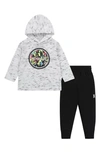 Hurley Babies' Cloud Slub Pullover & Joggers Set In Black/ White