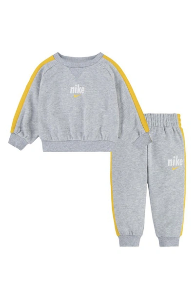 Nike Babies'  Fleece Pullover Sweater & Joggers Set In Light Smoke Grey