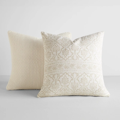 Ienjoy Home 2-pack Decor Throw Pillows Seed Stitch Knit With Cotton Patterns In Antique Floral
