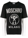 Moschino Logo Print Sleeved T-shirt In Black