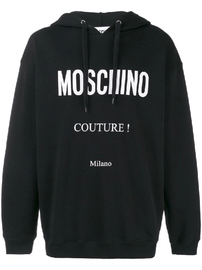 Moschino Couture! Drawstring Hoodie In Black