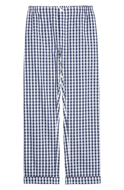 Sleepy Jones Pajama Pants In Large Gingham Blue