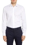 John Varvatos Spencer Contrast-placket Regular Fit Dress Shirt In White