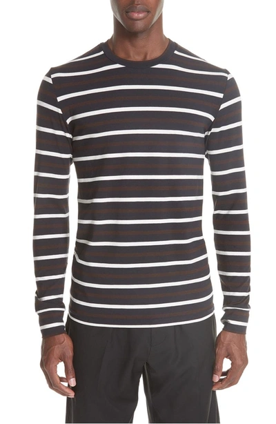 3.1 Phillip Lim / フィリップ リム Technical Stripe Long Sleeve T-shirt In Brown