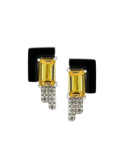 V Jewellery Lea Stud Earrings - Metallic