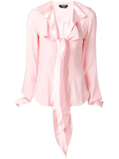 Calvin Klein 205w39nyc Pussy Bow Blouse In Pink