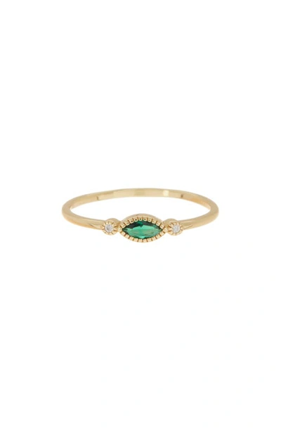 Argento Vivo Sterling Silver Dainty Crystal Ring In Gold