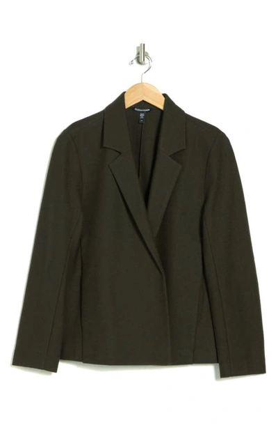 Eileen Fisher Open Front Wool Blazer In Woodland