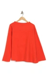 Eileen Fisher Funnel Neck Wool Sweater In Orange