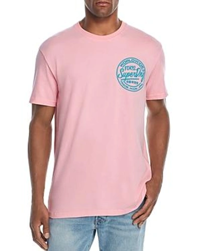 Superdry Ticket Type Boxy Fit Graphic Tee In Bleached Ultra Pink