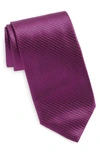 Canali Micropattern Silk Tie In Dark Pink