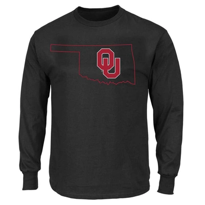 Profile Men's  Black Oklahoma Sooners Big And Tall Pop Long Sleeve T-shirt
