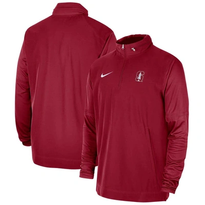 Nike Cardinal Stanford Cardinal 2023 Coach Half-zip Hooded Jacket
