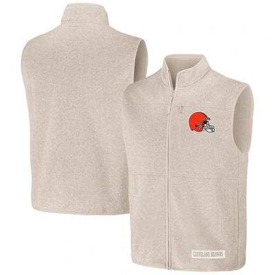 Nfl X Darius Rucker Collection By Fanatics  Oatmeal Cleveland Browns Full-zip Sweater Vest