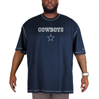 New Era Navy Dallas Cowboys Third Down Big & Tall Puff Print T-shirt