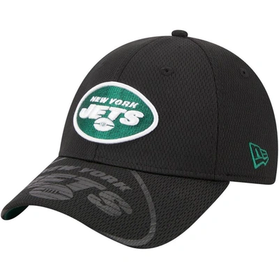 New Era Black New York Jets Top Visor 9forty Adjustable Hat
