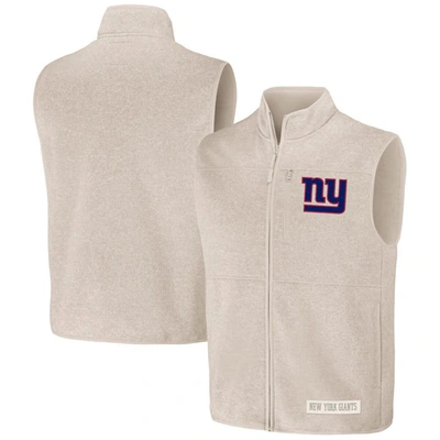 Nfl X Darius Rucker Collection By Fanatics  Oatmeal New York Giants Full-zip Sweater Vest