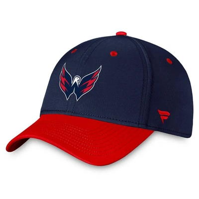 Fanatics Branded  Navy/red Washington Capitals Authentic Pro Rink Two-tone Flex Hat In Navy,red