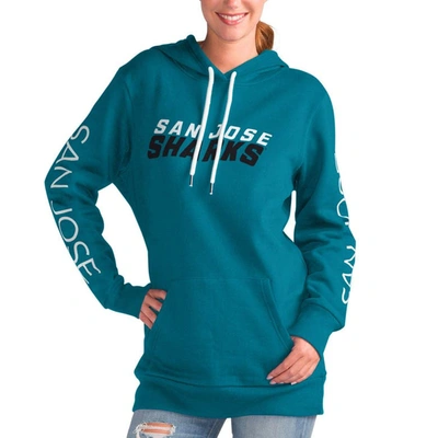 G-iii 4her By Carl Banks Teal San Jose Sharks Overtime Pullover Hoodie