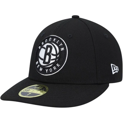 New Era Black Brooklyn Nets Team Low Profile 59fifty Fitted Hat
