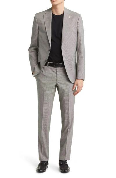 Ted Baker Roger Extra Slim Fit Mini Houndstooth Wool Suit In Black/white