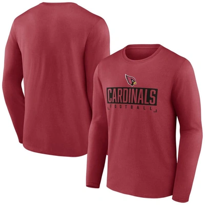 Fanatics Branded Cardinal Arizona Cardinals Stack The Box Long Sleeve T-shirt