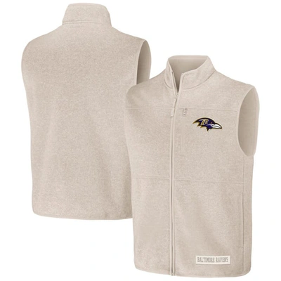 Nfl X Darius Rucker Collection By Fanatics  Oatmeal Baltimore Ravens Full-zip Sweater Vest