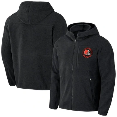 Nfl X Darius Rucker Collection By Fanatics  Black Cleveland Browns Sherpa Full-zip Hoodie