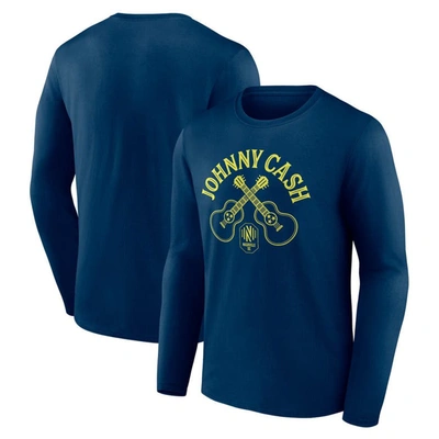 Fanatics Branded  Navy Nashville Sc X Johnny Cash Guitar Long Sleeve T-shirt