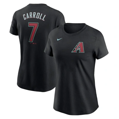 Nike Women's  Corbin Carroll Black Arizona Diamondbacks 2024 Fuse Name And Number T-shirt