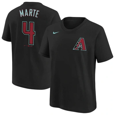 Nike Kids' Big Boys  Ketel Marte Black Arizona Diamondbacks 2024 Fuse Name And Number T-shirt