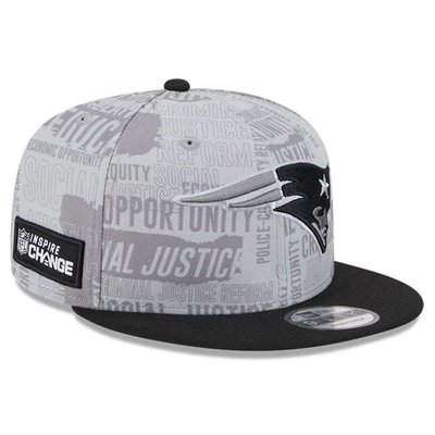 New Era Grey/black New England Patriots 2023 Inspire Change 9fifty Snapback Hat