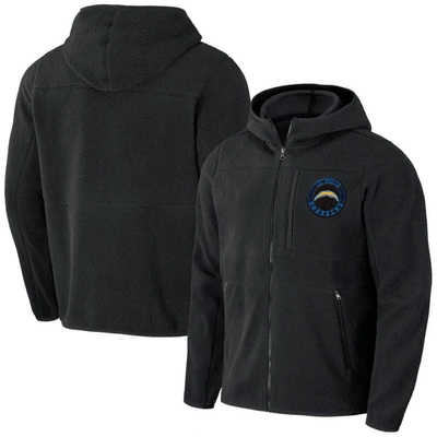 Nfl X Darius Rucker Collection By Fanatics  Black Los Angeles Chargers Sherpa Full-zip Hoodie