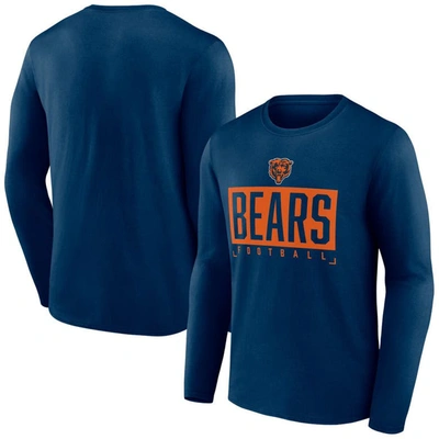 Fanatics Branded Navy Chicago Bears Big & Tall Wordmark Long Sleeve T-shirt