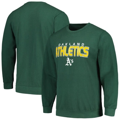 Stitches Green Oakland Athletics Pullover Sweatshirt