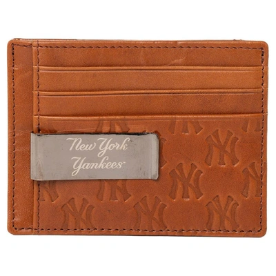 Lusso Brown New York Yankees Sanford Front Pocket Wallet With Money Clip