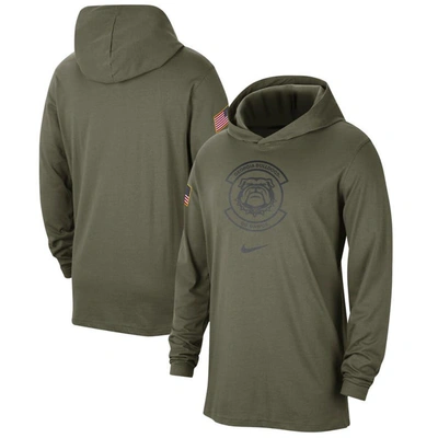 Nike Olive Georgia Bulldogs Military Pack Long Sleeve Hoodie T-shirt