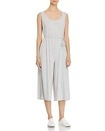 Cupio Fluid Cropped Wide-leg Jumpsuit In Light Heather Gray