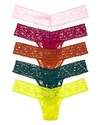 Hanky Panky Signature Low-rise Thongs, Set Of 5 In Coburg