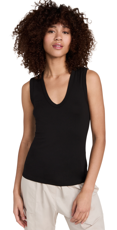 Enza Costa Silk-blend Rib Halter Tank Top In Black