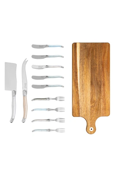 French Home Laguiole Cheese Board & Tools Set In Pearlized Multicolor