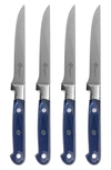 French Home Au Nain Prince Gastronome 4-piece Steak Knife Set In Blue