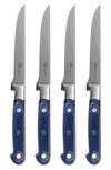 French Home Au Nain Prince Gastronome 4-piece Steak Knife Set In Royal Blue
