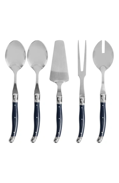 French Home Laguiole Hostess 5-piece Serving Set In Navy
