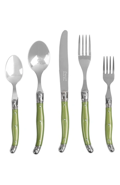 French Home Laguiole 20-piece Flatware Set In Green