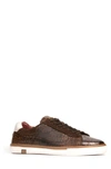 Carlos Santana Walker Reptile Embossed Sneaker In Brown