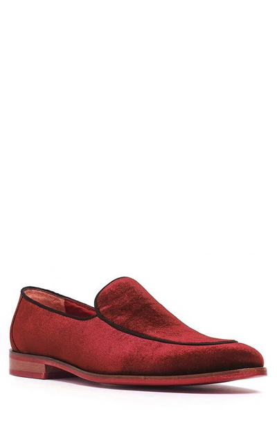 Carlos Santana Prince Velvet Loafer In Red