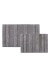 Kenneth Cole Set Of 2 Waffle Bath Mats In Gray